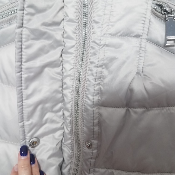 NWT Nine West hooded puffer coat gray Small - Picture 9 of 16